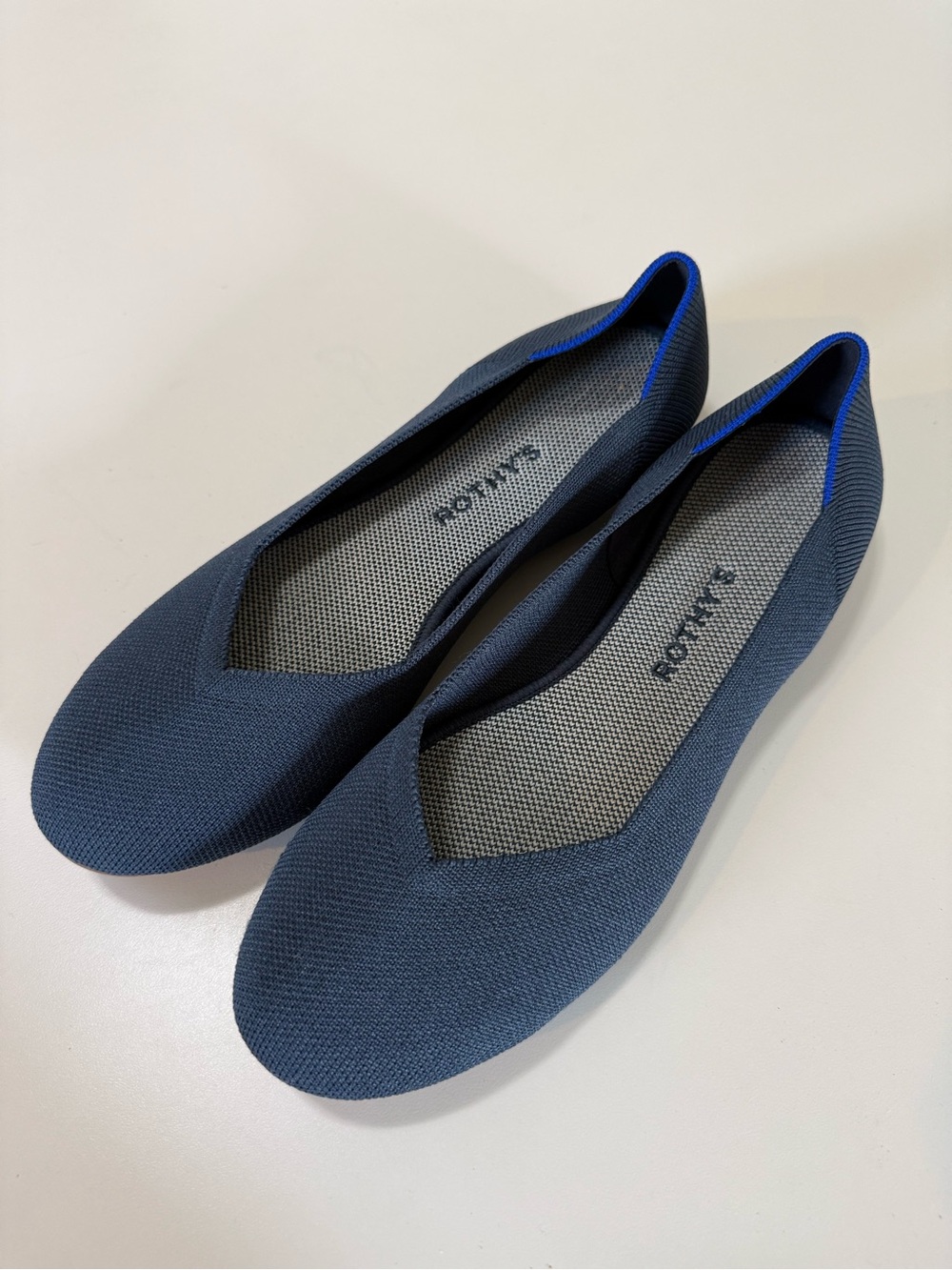 Rothy’s Navy Rounded Toe Ballet Flat Size 11 NWOT